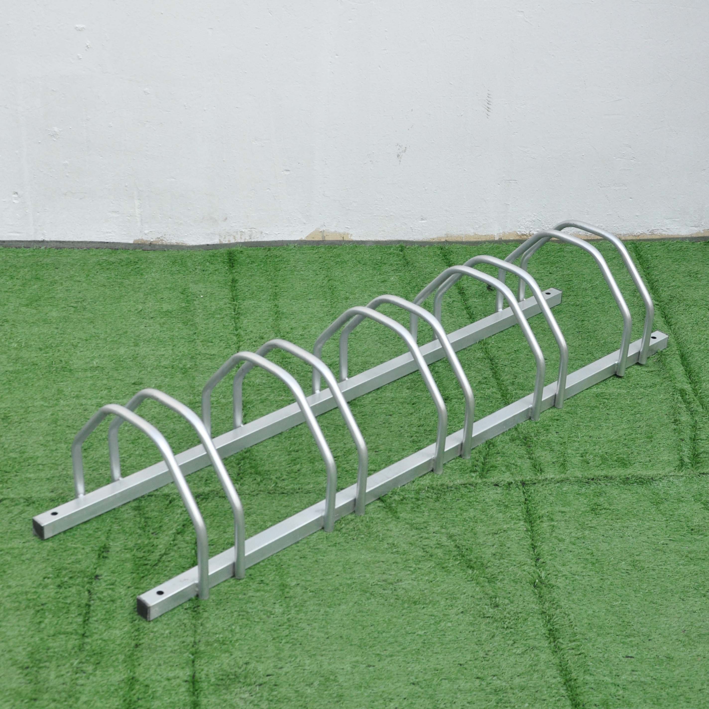 Sistema de almacenamiento de estacionamiento de bicicletas con ranura tipo piso con 5 soportes