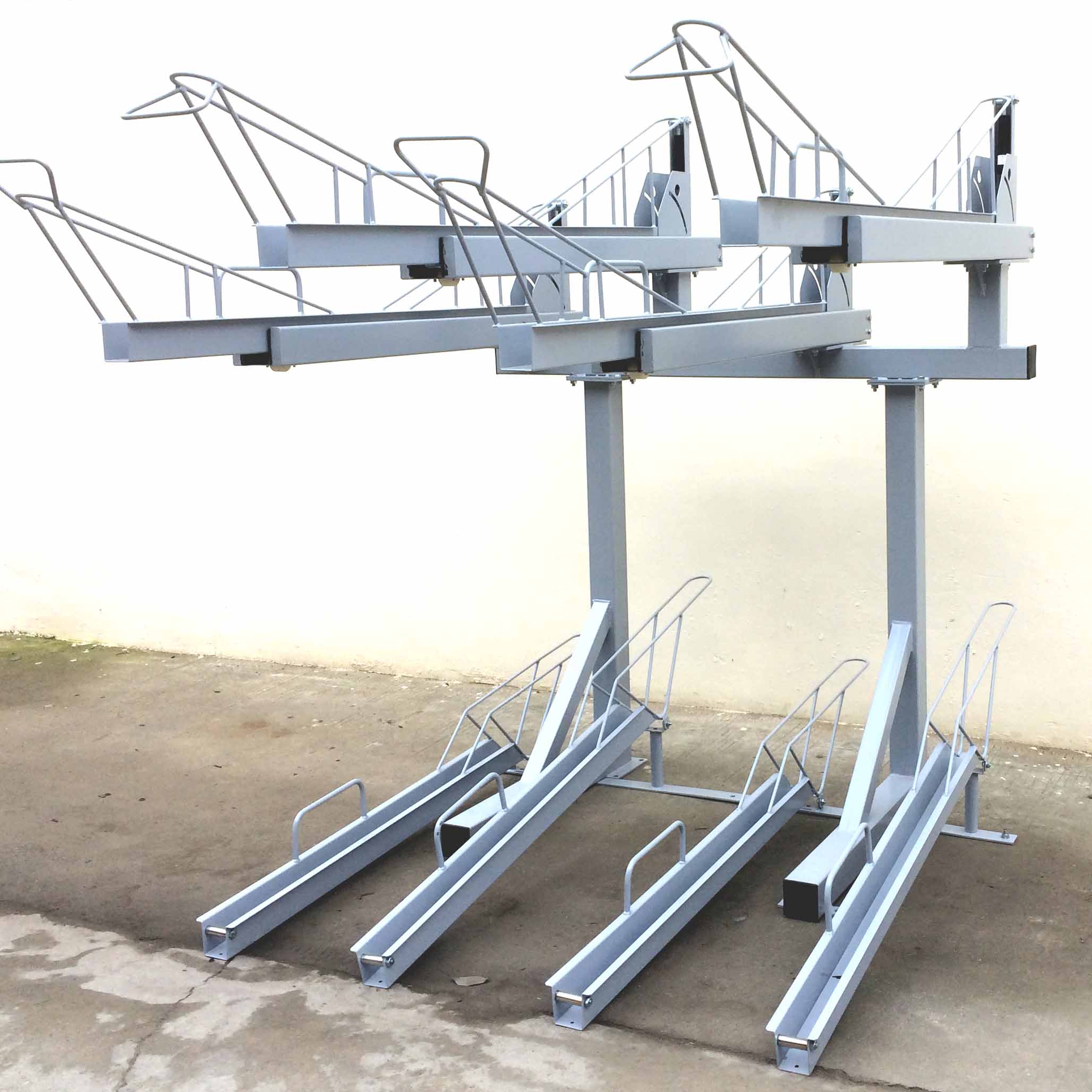 Estante de soporte de estacionamiento de bicicletas múltiple de plataforma Doule personalizado para garaje