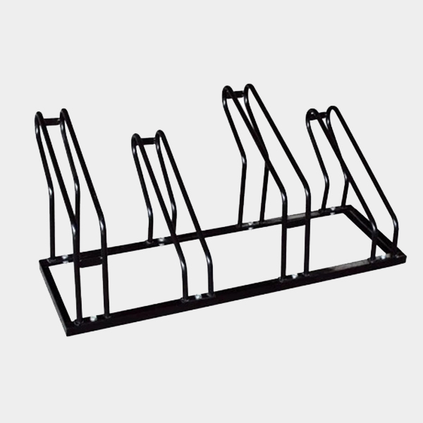 Portabicicletas alto y bajo con recubrimiento de polvo negro con 4 soportes