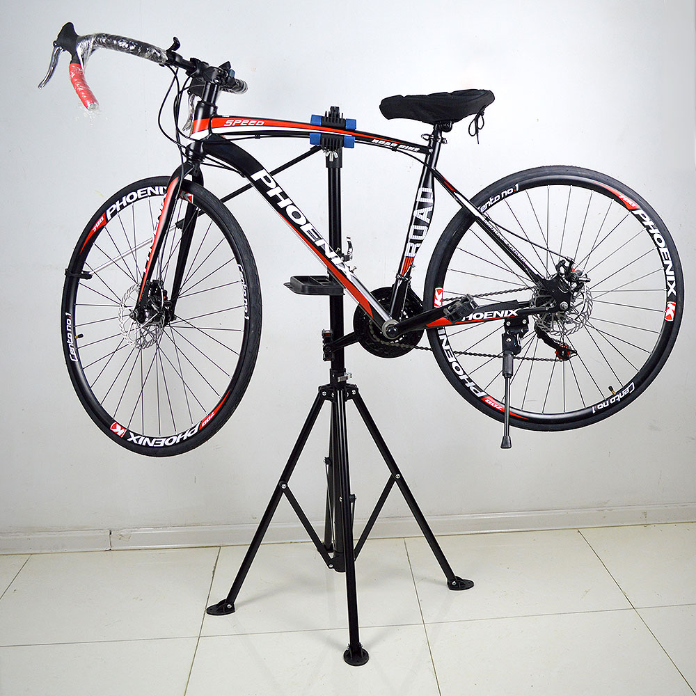 Kit de herramientas de soporte de reparación de bicicletas ajustable portátil para el hogar de liberación rápida