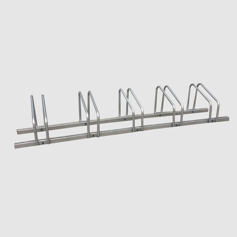 Soporte de estacionamiento horizontal galvanizado ajustable para bicicletas para 5 bicicletas