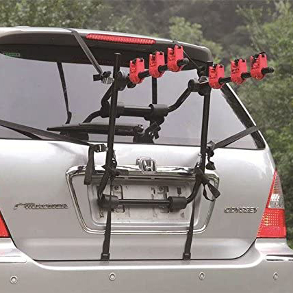 Portador de bastidores de enganche de bicicleta de montaje en maletero de acero al aire libre para transporte de 3 bicicletas