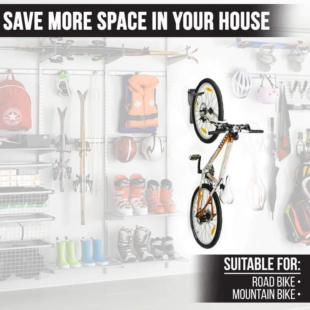 Almacenamiento de soporte de estante de bicicleta vertical montado en la pared interior para el hogar