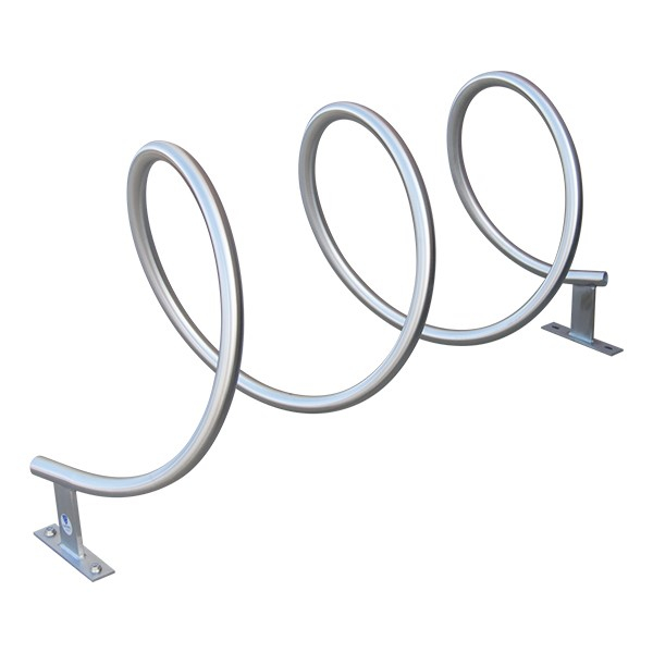 Estante de bicicleta de soporte de ciclo de metal de acero inoxidable en forma de espiral para estacionamiento